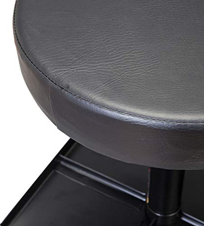 Torin ATR6350B Rolling Pneumatic Creeper Garage/Shop Seat: Padded Adjustable Mechanic Stool with Tool Tray Storage, Black - style: Pneumatic Seat