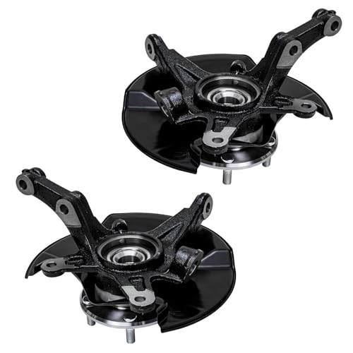 Detroit Axle - Front Loaded knuckle Kit for 2006 2007 2008 2009 2010 2011 Honda Civic, 2 Steering Knuckles & Wheel Hub Bearings Assembly 2 Struts Coil Spring Replacement Suspension - size: 4QU47720-V1/ Big strut kit