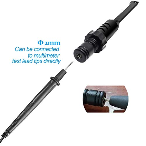 inShareplus Electronic Wire Piercing Probe Clip 2mm for Automotive Diagnostic Tester Tool, Puncture Wire Back Probe Pins Insulation for Car Circuit Detection Black&Red, 2 Pack - size: 2mm