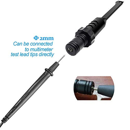 inShareplus Electronic Wire Piercing Probe Clip 2mm for Automotive Diagnostic Tester Tool, Puncture Wire Back Probe Pins Insulation for Car Circuit Detection Black&Red, 2 Pack - size: 2mm