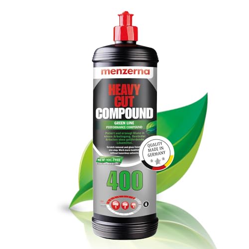 menzerna Heavy Cut Compound 400 Green LINE Car Polish I Heavy Cut, Medium Cut & Finish I Buffing & Polishing Compound for Scratch Repair I for ScratchesI High Abrasion, Silicone Free I 32oz - style: Green line