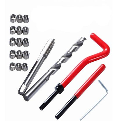 20Pcs Thread Repair Kit M10X1.5mm Thread Insert Metric Stripped Thread Repair Drill Tap Hand Tool Kit Helicoil Insertion Tool Thread Restoring Kit