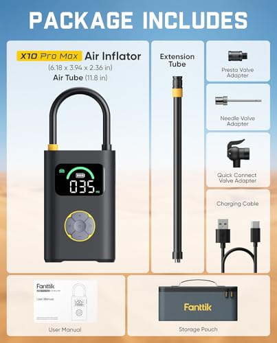 Fanttik X10 Pro Max 150PSI Tire Inflator for SUV, 36s Fast Inflate Air Pump