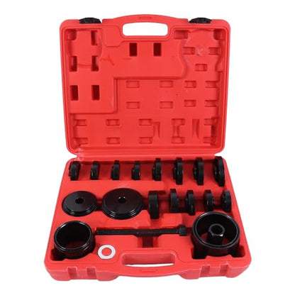 23pcs FWD Front Wheel Drive Bearing Adapters Puller Press Set Replacement Wheel Bearing Removal Tool Bushing Driver Set Automotive Mechanics Tool Kit