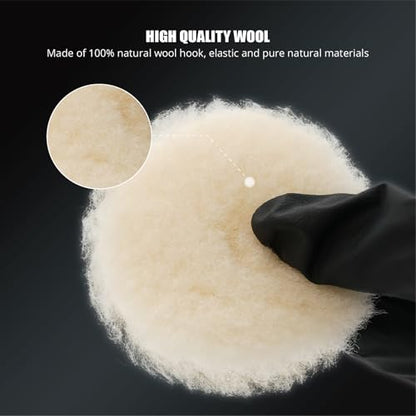 SPTA 10 Pack 1 Inch/25mm T160 White Heavy Cut Wool Polishing Pads, Removes 1200–1500 Grit Sanding Marks, Deep Scratches, Orange Peel & Oxidation for Automotive Detailing For Mini Car Polisher-WP101-10 - color: 10 Pack 1 Inch White T120 Heavy Cut Wool Pad,
