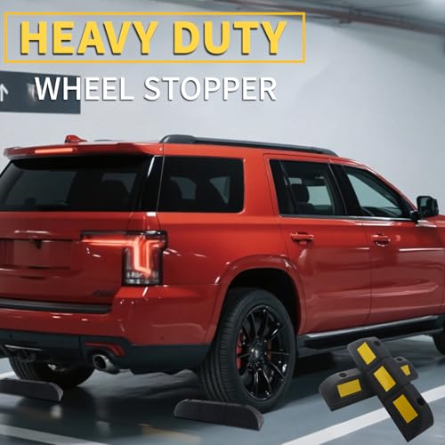 Parking Stopper for Garage Parking Aid 12 Pack Block, Car Truck Curb Floor Parking Lot Wheel Tire Stops Bumpers with Bolt Installation, Rubber Vehicles Aid Gadgets - size: 3.3"H 12pcs