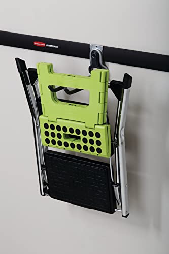Rubbermaid FastTrack Rail Garage Organization Multi-Purpose Hook 50 lbs Capacity Satin Nickel Wall Mounted Storage System Direct Mount into FastTrack Garage Rail for Home/Garage Organization - style: Multi-Purpose Hook