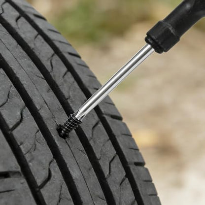 60pcs Tire Repair Screws Kit with Pliers and Screwdriver, Vacuum Rubber Nails Self-Service Flat Tire Plug Kit for Tubeless Car, Truck, Motorcycle, ATV, Tractor Puncture Emergency Repair