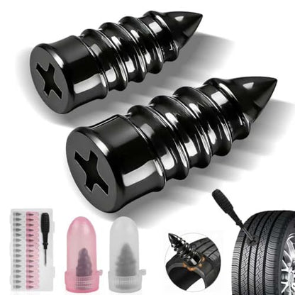 [2026 Upgraded] 30pcs Tire Repair Rubber Nail, Vacuum Tire Repair Screw Plug Kit, Self-Service Quick Tire Plug for Car, Motorcycle, Lawn Mower, ATV, Scooter- Professional No-Glue Emergency Flat Repair