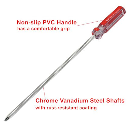 Phillips Screwdriver 8 Inch, Long Screwdriver #2 Extra Long Shaft Cross Head Screwdriver - size: 8 Inch #2