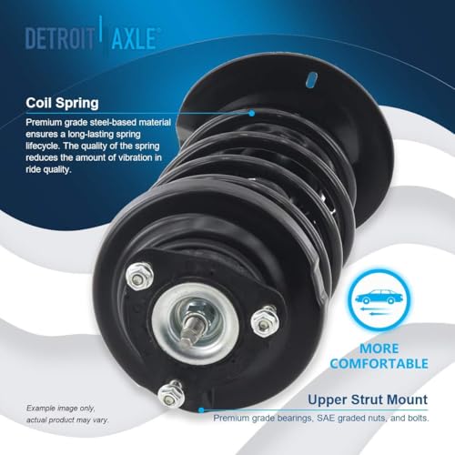 Detroit Axle - 4pc Front Steering Knuckles Kit for 2006-2007 Ford Focus, Steering Knuckles & Wheel Bearing Hubs Struts w/Coil Spring Replacement Suspension Quick Install Ready Struts Shocks Assembly - size: 4QU47690/ Big strut kit