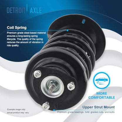 Detroit Axle - 4pc Front Steering Knuckles Kit for 2006-2007 Ford Focus, Steering Knuckles & Wheel Bearing Hubs Struts w/Coil Spring Replacement Suspension Quick Install Ready Struts Shocks Assembly - size: 4QU47690/ Big strut kit