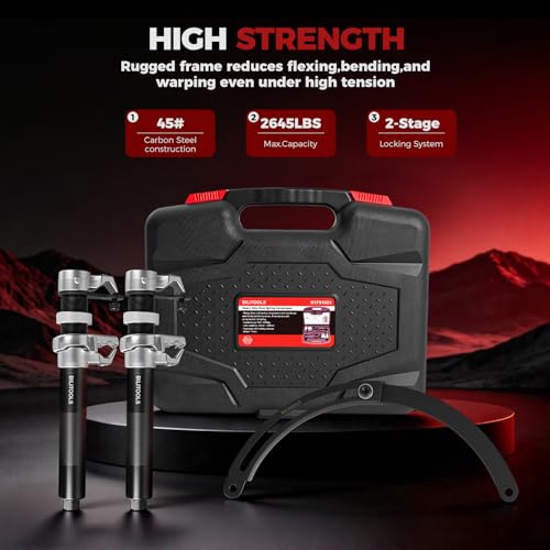 BILITOOLS 2-Piece Coil Spring Compressor Tool, Max Load.2645LB | Heavy Duty Macpherson Strut Spring Compression Set, with Safety Jaws and Holder