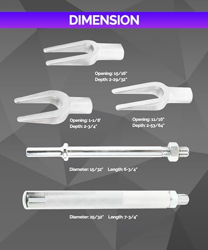 RACOONA 5PCS Ball Joint Separator,Ball Joint Tie Rod and Pitman Arm,Car Accessories Tie Rod Removal Tool Set Pickle Fork Ball Joint Separator Set Tie Rod,Ball Joint Separator Kit for Cars Light Trucks