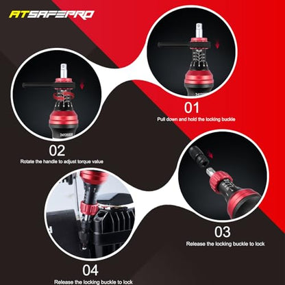 ATsafepro Torque Screwdriver 10-60 in.lb,21 Pcs Inch Pound Torque Screwdriver Set -1/4" Elastic Bit Holder and Bit Holder, Buckle Clamp, Flat, Hex, Torx, Philips, Fit for Bicycle, Tool Maintenance - style: Mechanical - 10-60 in.lb/1.1-6.8 Nm