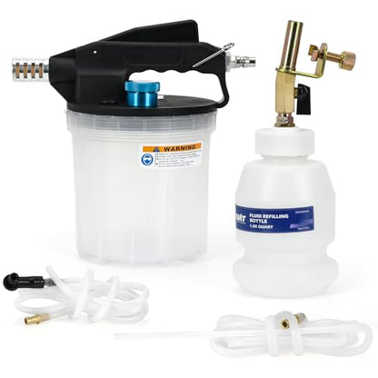 2L Brake Bleeder Vacuum Pump Kit with 1L Refilling Bottle and 2 Silicon Bleed Hoses,Pneumatic Brake Fluid Extractor Suitable for Most Brake Mast Cylinder - size: 2L