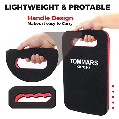 TOMMARS 0.9 Inch Thick Mechanic Kneeling Pad, 15.55 x 9.25 Inches | High-Density PE Foam Knee Cushion with Double-Sided Nonslip Surface and Carry Handle for Gardening, Yard Work and Repairs - size: 9.25in Length-Unfodable