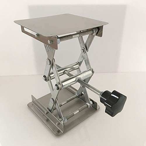 LabZhang 4" x4", Stainless Steel Lab Jack Scissor Stand Platform,Lab Lift Stand Table, Scientific Scissor Lifting Jack Platform,Expandable Lift Height Range 50mm-145mm,Maximum Support Weight 10kg - size: 4X4