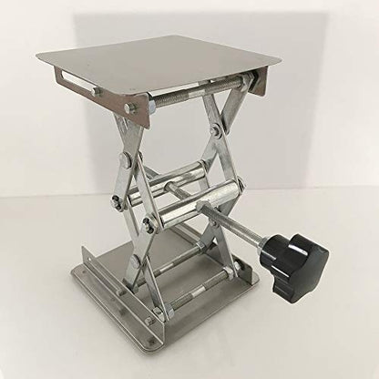 LabZhang 4" x4", Stainless Steel Lab Jack Scissor Stand Platform,Lab Lift Stand Table, Scientific Scissor Lifting Jack Platform,Expandable Lift Height Range 50mm-145mm,Maximum Support Weight 10kg - size: 4X4