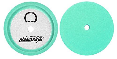 Nanoskin 9" Speedy Foam Buffing Pad - Light Compounding & Firm Polishing on Clear Coat Finishes for Cars, Trucks, RVs, Boats, Hot Rod & More | Dished-in Loop Backing |Use with Rotary Polisher - size: 9 inches, style: 9" Flat Green Foam