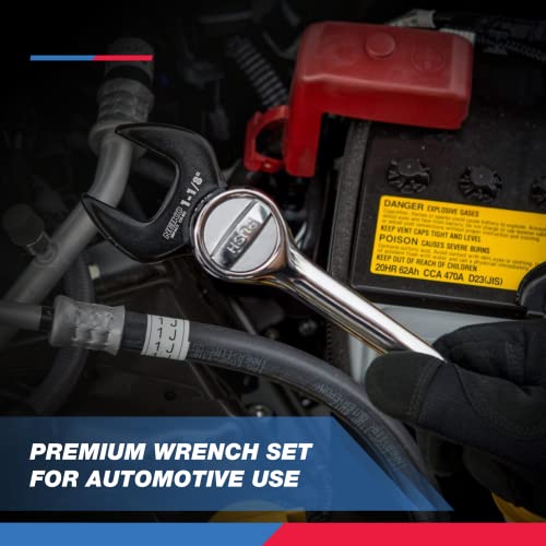 NEIKO 03326A ½” Drive Jumbo Crowfoot Wrench Set | 14 Piece | Metric | 27 to 50 mm | Cr-Mo Steel, Red - size: 1/2" Drive, style: Metric