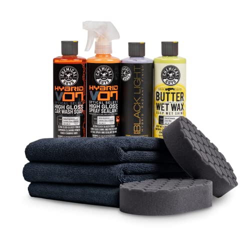 Chemical Guys, Black Car Care Kit for Dark Paint, 9-Piece Detailing Set | Soap, wax, detailer, towels and applicators chosen for black and dark paint, a full wash, shine and protect set - style: Kit - 9 Items