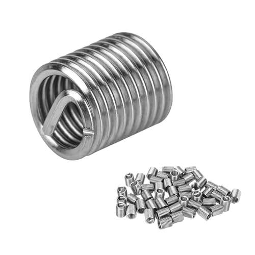 100PCS Thread Repair Insert, M6 × 1.0 × 2D Helicoil Metric Thread Sleeve Steel Sheaths Wire Thread Inserts, 304 Stainless Steel Helicoil Coiled Wire Screw Thread Repair Kit - color: 12mm