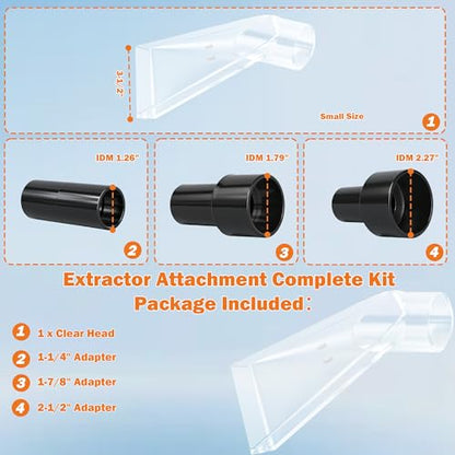 Universal Fit All Shop Vac Extractor Attachment Kit Wet/Dry Vacuums with 2-1/2", 1-7/8", 1-1/4" Adapters for Carpet Cleaning, Upholstery & Auto Detailing (Small) - size: Small