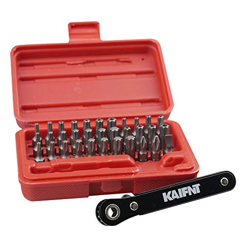 K403 Comprehensive Torx Bit Set with Mini Ratchet Wrench, 1/4-Inch Drive, 34-Piece - size: Comprehensive Torx