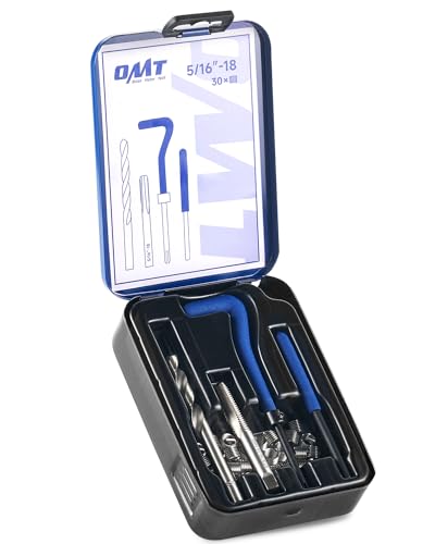 Orion Motor Tech Thread Repair Kit, 5/16"-18 Thread Repair Tool Set with HSS Drill Bit & 30 Thread Inserts, SAE Thread Repair Installation Kit for Rethreading Internal Threads with Carry Case - size: 5/16"-18