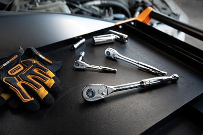 GEARWRENCH 3 Piece 1/4", 3/8” and 1/2" Drive 90-Tooth Quick Release Teardrop Ratchet Set | 81310T - style: 3 Piece
