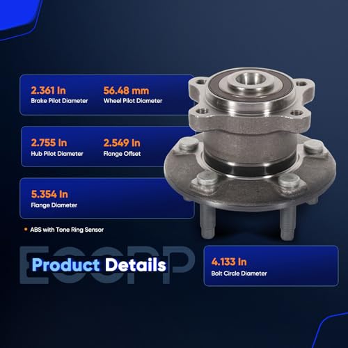 ECCPP 512438 Wheel Bearing Hub Assembly for Chevrolet Sonic 2012-2016 | for Buick Encore 2013-2016 5 lugs w/ABS Sensor Pre-Greased Sealed - size: 512438
