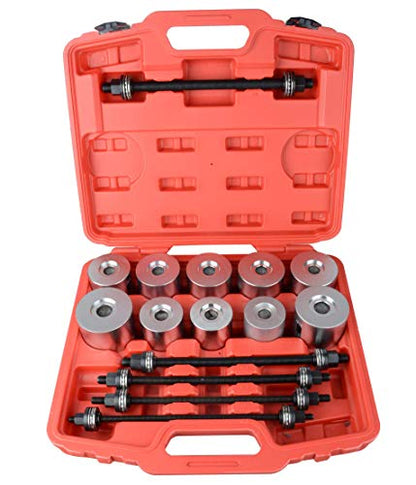 DAYUAN 27Pcs Universal Press and Pull Sleeve Tool Set Kit | Universal Bush Bearing Removal，For Cars, LGV & HGV，Fits Bushes, Ball Bearings, Seals & Rubber Bearings，Press Compatible