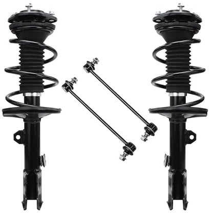 Detroit Axle - 1.8L Front Struts Sway Bars for 2011-2013 Toyota Matrix 2009-2013 Corolla Complete 2 Ready Struts w/Coil Spring 2 Sway Bars 2010 2011 2012 Replacement Suspension Kit - size: 4QS1900686/Sway Kit