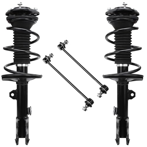 Detroit Axle - 1.8L Front Struts Sway Bars for 2011-2013 Toyota Matrix 2009-2013 Corolla Complete 2 Ready Struts w/Coil Spring 2 Sway Bars 2010 2011 2012 Replacement Suspension Kit - size: 4QS1900686/Sway Kit