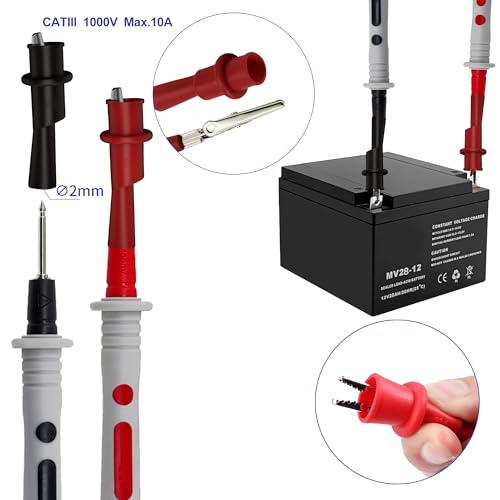 Electrical Multimeter Test Lead Kit with Soft Case Test Hook for Digital Electrical Testing Multimeter Voltmeter | 2PCS Non-Destructive Back Probes