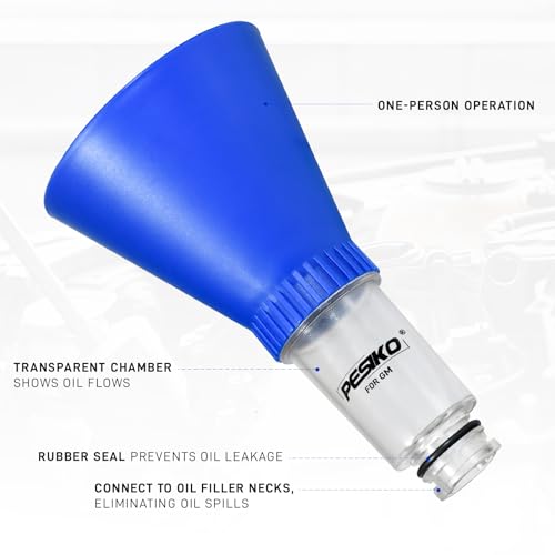 Engine Oil Funnel Compatible with Buick, Cadillac and GMC Vehicles | Spill-Free Hands-Free, Fast & Easy Oil Change, Chevrolet Vehicles