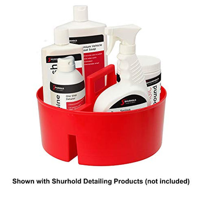 Shurhold 2404 Bucket Caddy Organizer for 5 Gallon Buckets, Holds Cleaning Supplies, Brushes & Bottles, Red