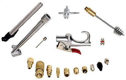 NEW AIR TOOL ACCESSORY KIT,BLOW GUN,RUBBER NOZZLE,TIRE CHUCK,COUPLERS 18 pcs. set