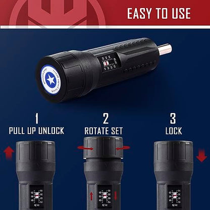 KNINE OUTDOORS Torque Screwdriver Wrench Driver Set 10-70 Inch Pounds lbs for Maintenance with T-bar Handle, 40 Hex Bits, 1/4" Socket, Shaft Extension, For Tools, Bike Repairing and Mounting, Black