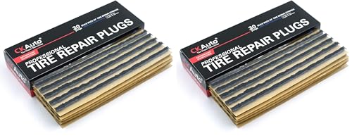 CKAuto 30pcs 8" Black Tire Repair Strings, Automotive Tool Tire Repair Plugs for Tubeless Off-Road Tires Car, Bike, ATV, UTV, Wheelbarrow, Mower (Pack of 2) - color: Black, size: 8" x φ0.236" 30pcs (Pack of 2)