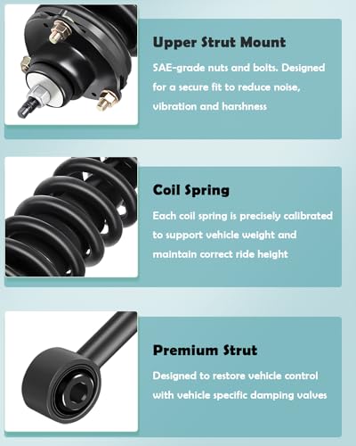 SCITOO Front and Rear Shock Absorber Assembly Fit for 2005-2015 for Toyota Tacoma, Complete Shock and Strut Assembly Kit Fit for 171371L 171371R 37280 4PCS - size: 4 x Front+Rear Struts