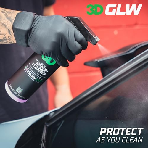 3D SiO2 Ceramic Glass Cleaner, GLW Series | Water & Rain Repellent | All-Weather Protective Ceramic Glass Cleaner | Safe for Tinted, Non-Tinted Windows & Mirrors | DIY Car Detailing | 64 oz - size: 64 Fl Oz (Pack of 1)