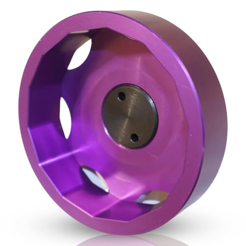 2 Stage 64mm Oil Filter Wrench | 25Nm Torque Limiting & 3/8 Drive Socket | 6061-T6 Billet Aluminum Purple Tool | For Toyota, Lexus and Scion 64mm 14 Flute Cartridge Caps - size: 64mm