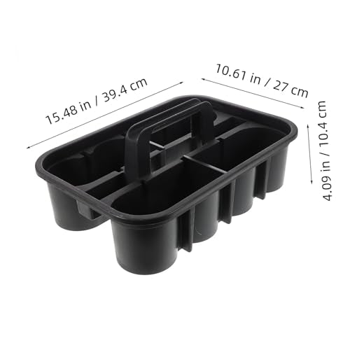 PRETYZOOM Large Rolling Cleaning Basket for Detailing Accessories Storage Plastic Tool Organizer Heavy Duty Square Compartmentalized Design