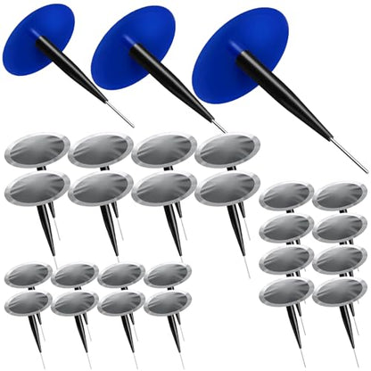 24 Pcs Tire Plug Patch Kit Automotive Tyre Repair Plug Patch Mushroom Nail 0.14' x 1.42', 0.22' x 1.82', 0.3' x 2.37' Wrapped Stems (8pcs Each) for Car Motorcycle Truck Bus, Agricultural Tyres