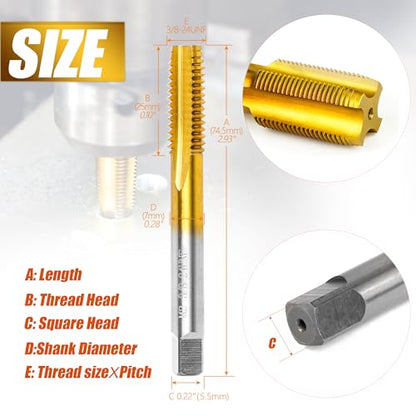 3/8"-24 UNF Thread Tap,3/8"-24 UNF M2 HSS Right Hand Thread Milling Tap - size: 3/8"-24UNF