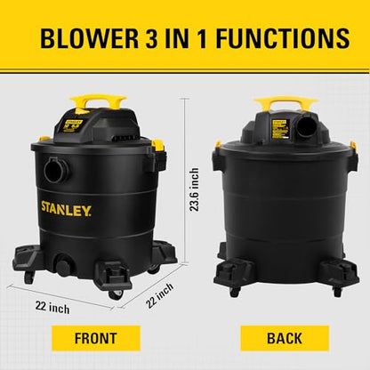 STANLEY 12 Gallon 5.5HP Wet/Dry Vacuum,3-in-1 Vacuum Blower & Pump, Heavy-Duty for Wet/Dry Messes, Dust & Water, Ideal for Garage Jobsite Home, SL18199P - color: Sl18199p-1