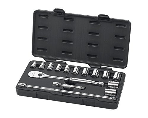 GEARWRENCH 15 Pc. 1/2" Drive 6 Pt. Standard Mechanics Tool Set, SAE - 80706 , Black - size: Large, style: 80706