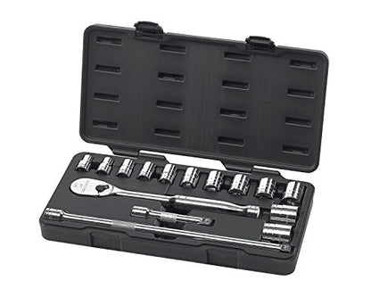 GEARWRENCH 15 Pc. 1/2" Drive 6 Pt. Standard Mechanics Tool Set, SAE - 80706 , Black - size: Large, style: 80706